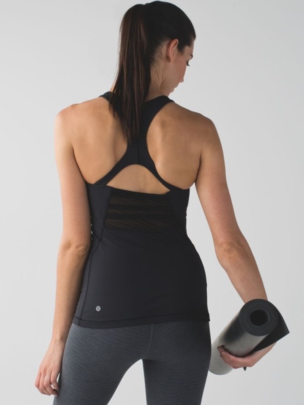lululemon sz 8 Mesh With Me Tank high neck slim fit mesh panel y2k vintage 2015